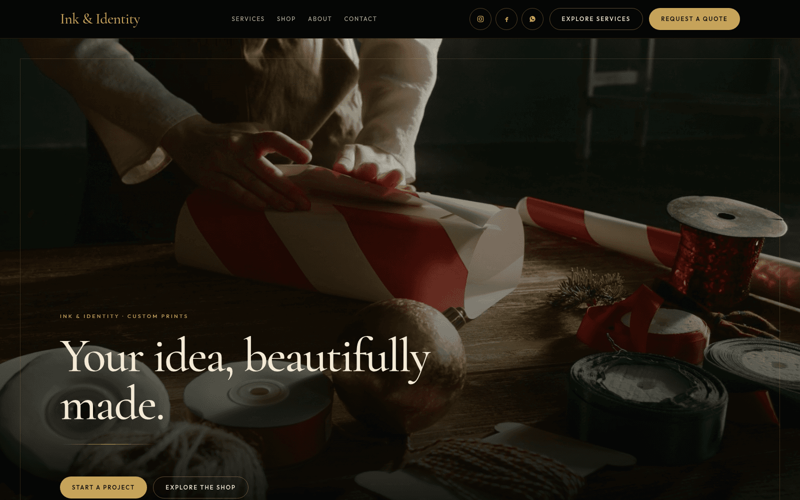 Ink & Identity homepage — Lowveld Web portfolio screenshot