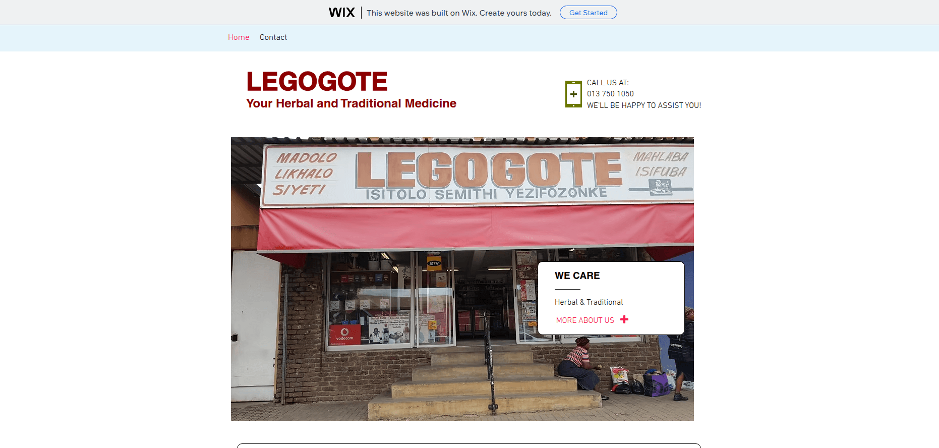 Previous Legogote Medicine Wix homepage on desktop